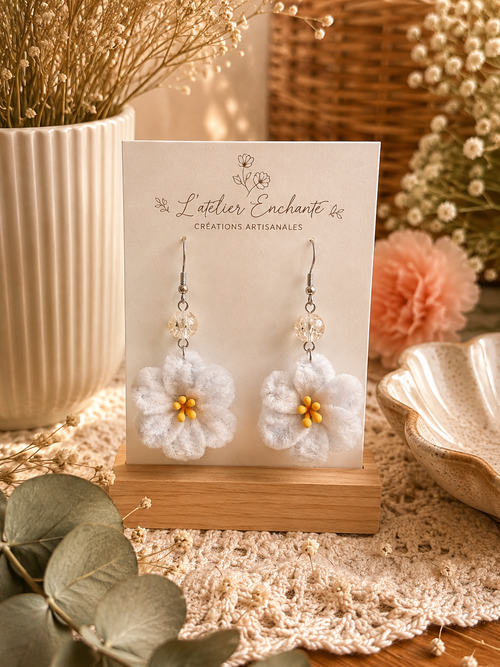 Boucles d’oreilles Pétales en Verre (plusieurs coloris)🌸🌟