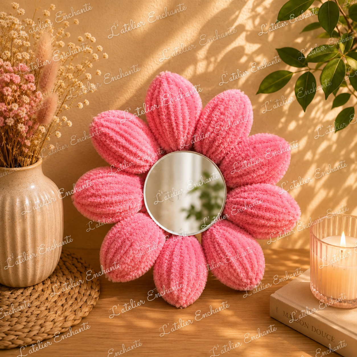 Mini miroir simple rose 🌸
