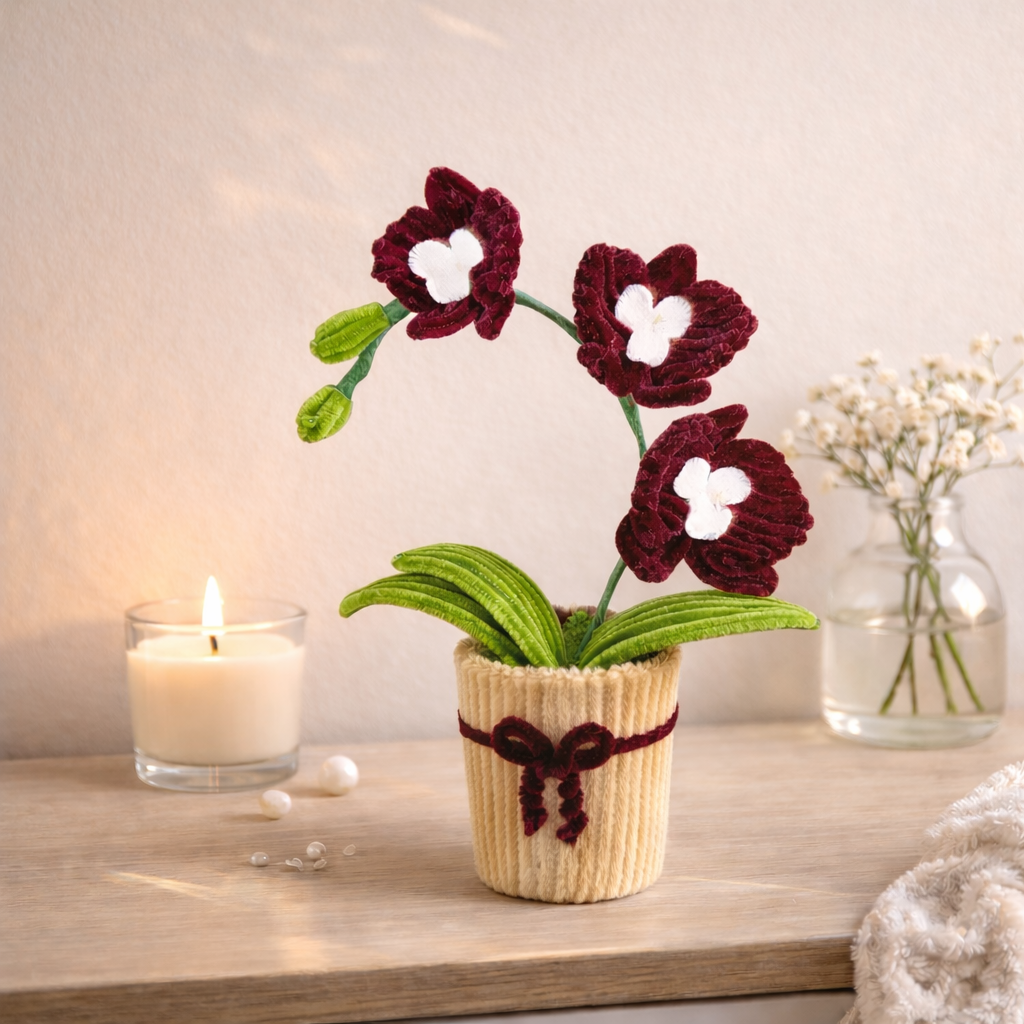 Orchidée Lya bordeaux