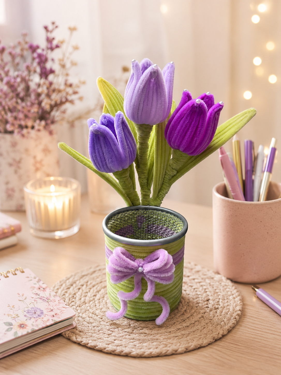 Pot à crayon violet