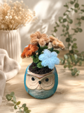Mini hibou bleu et marron