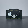 Collier 3 fleurs blanc gris noir
