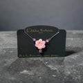Collier rose 1 fleur