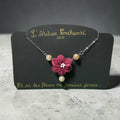 Collier 1 fleur lie de vin