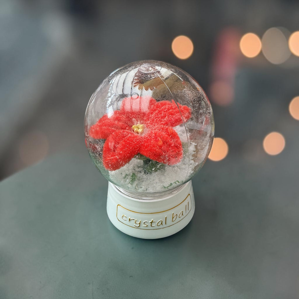 Petite boule à neige avec Poinsettia 🎄