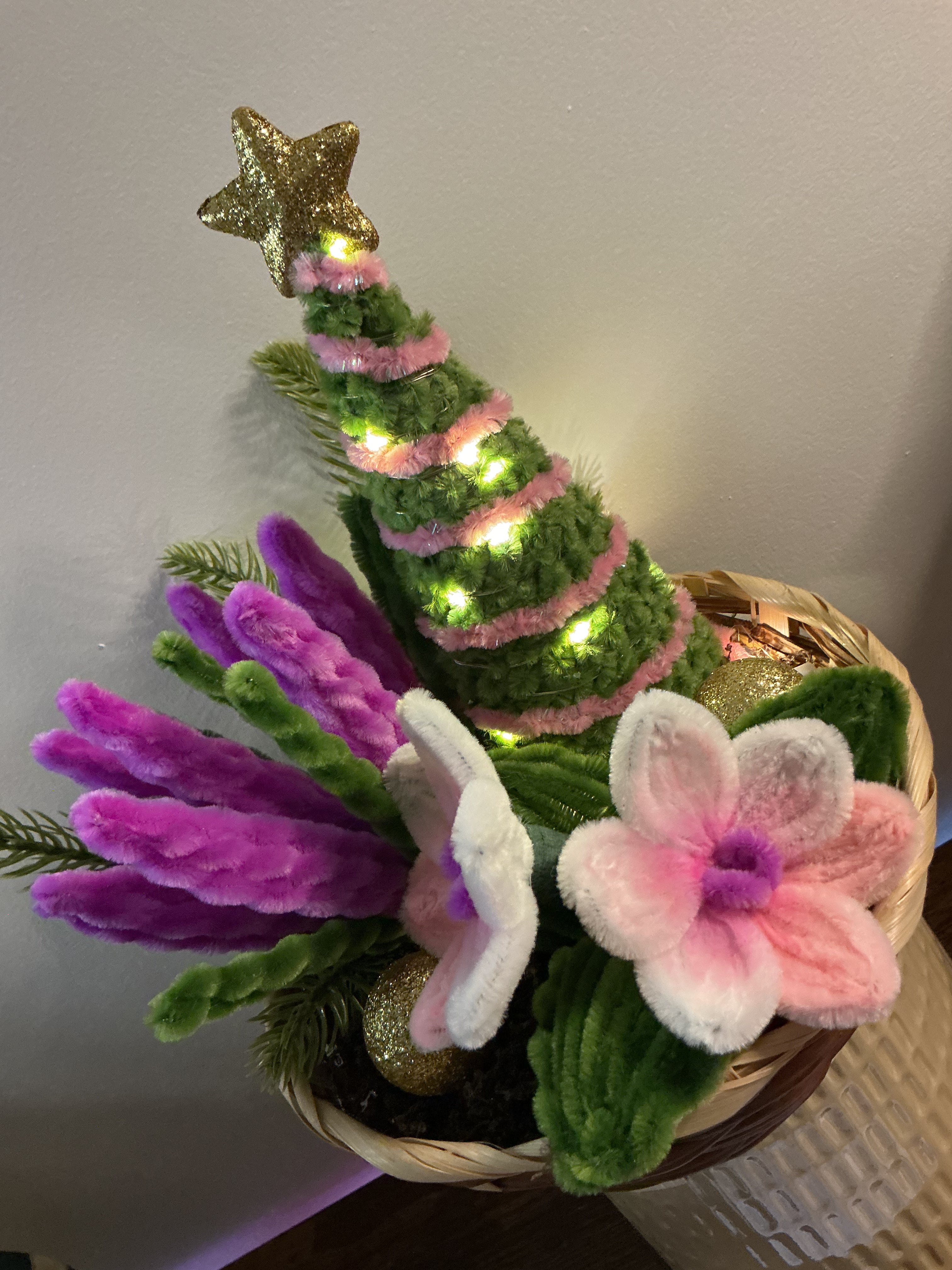 Panier de Noël rose 🌸🌟
