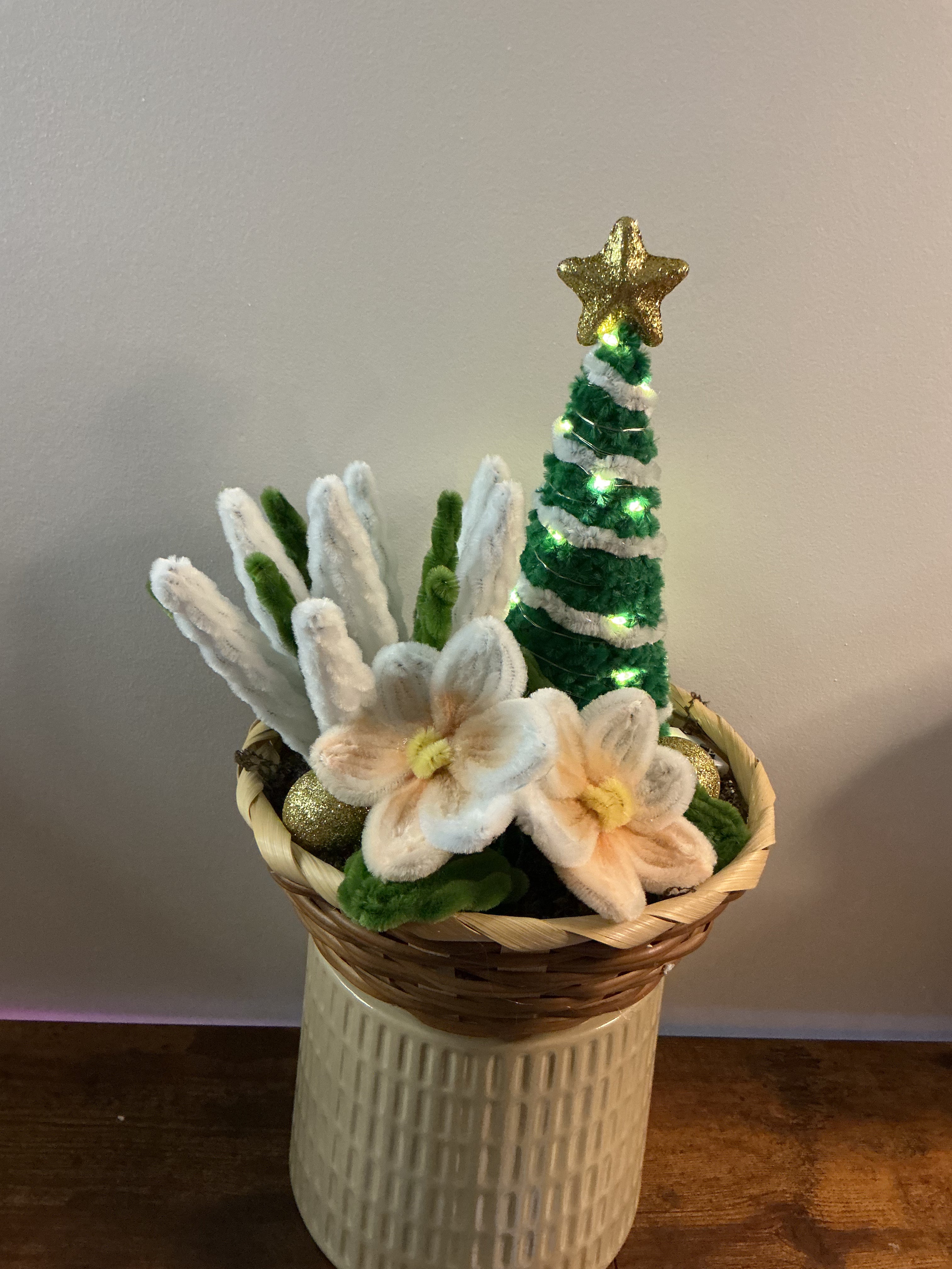 Panier de Noël blanc 🎄🌟