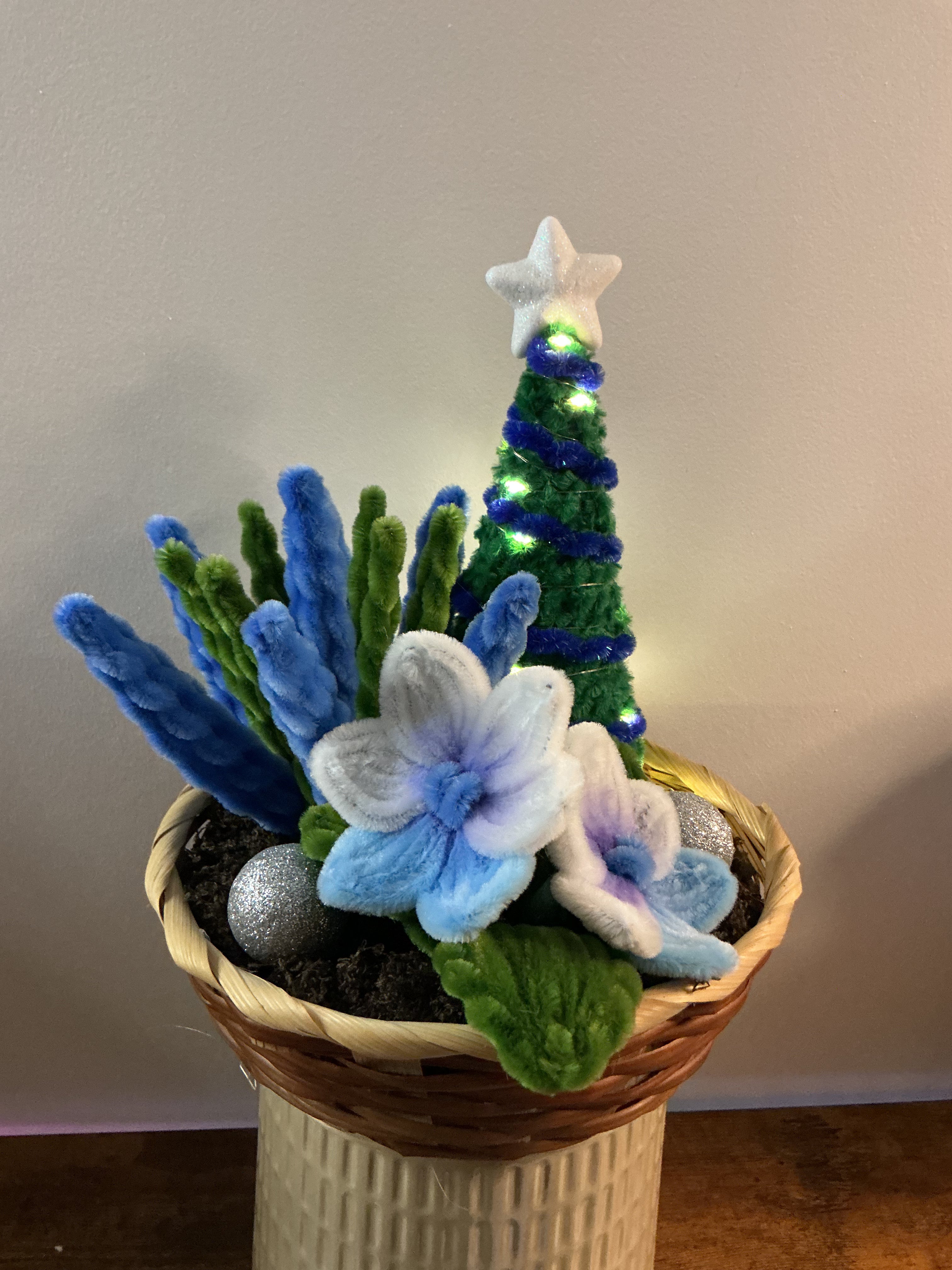 Panier de Noël bleu 🎄🌟