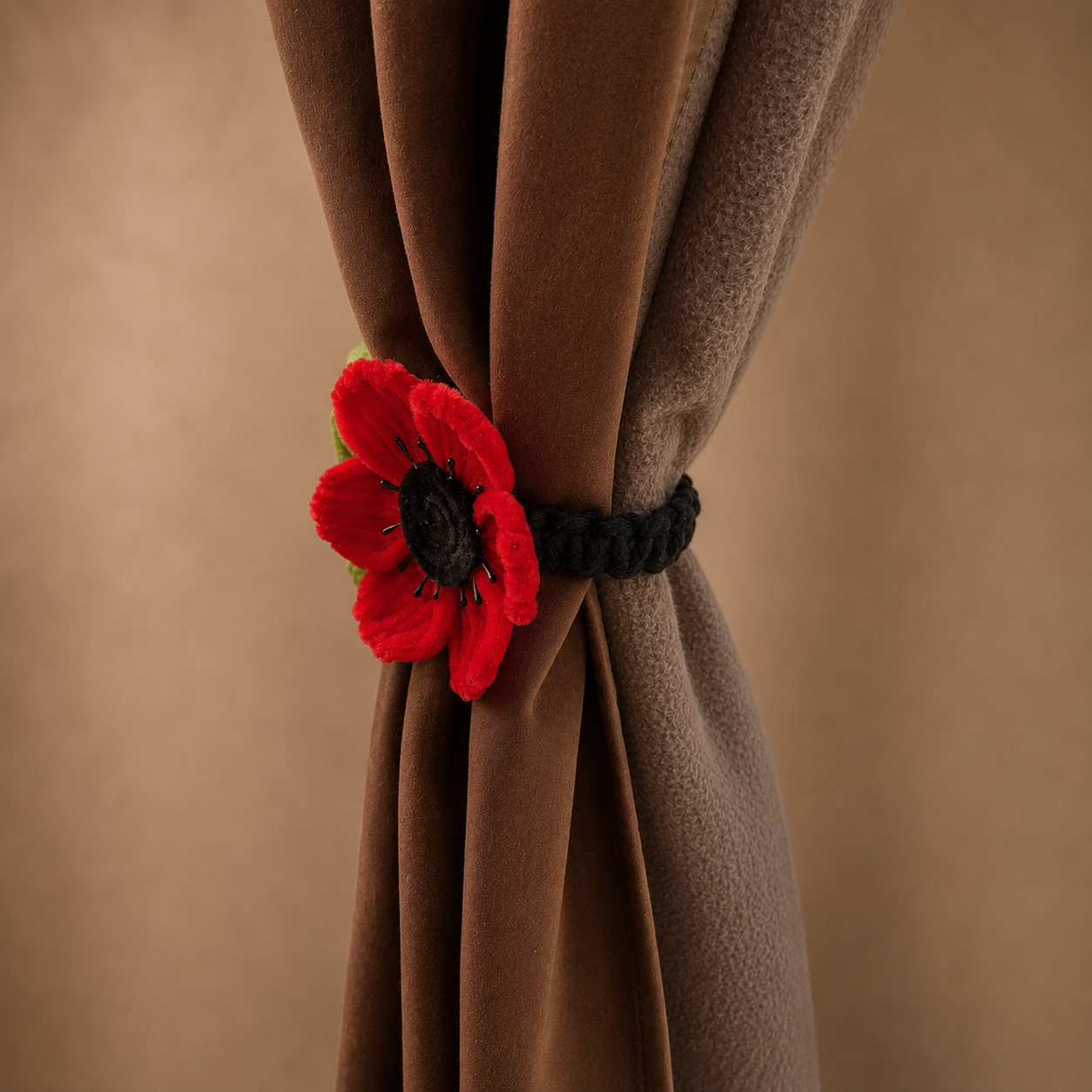 Attache rideau coquelicot