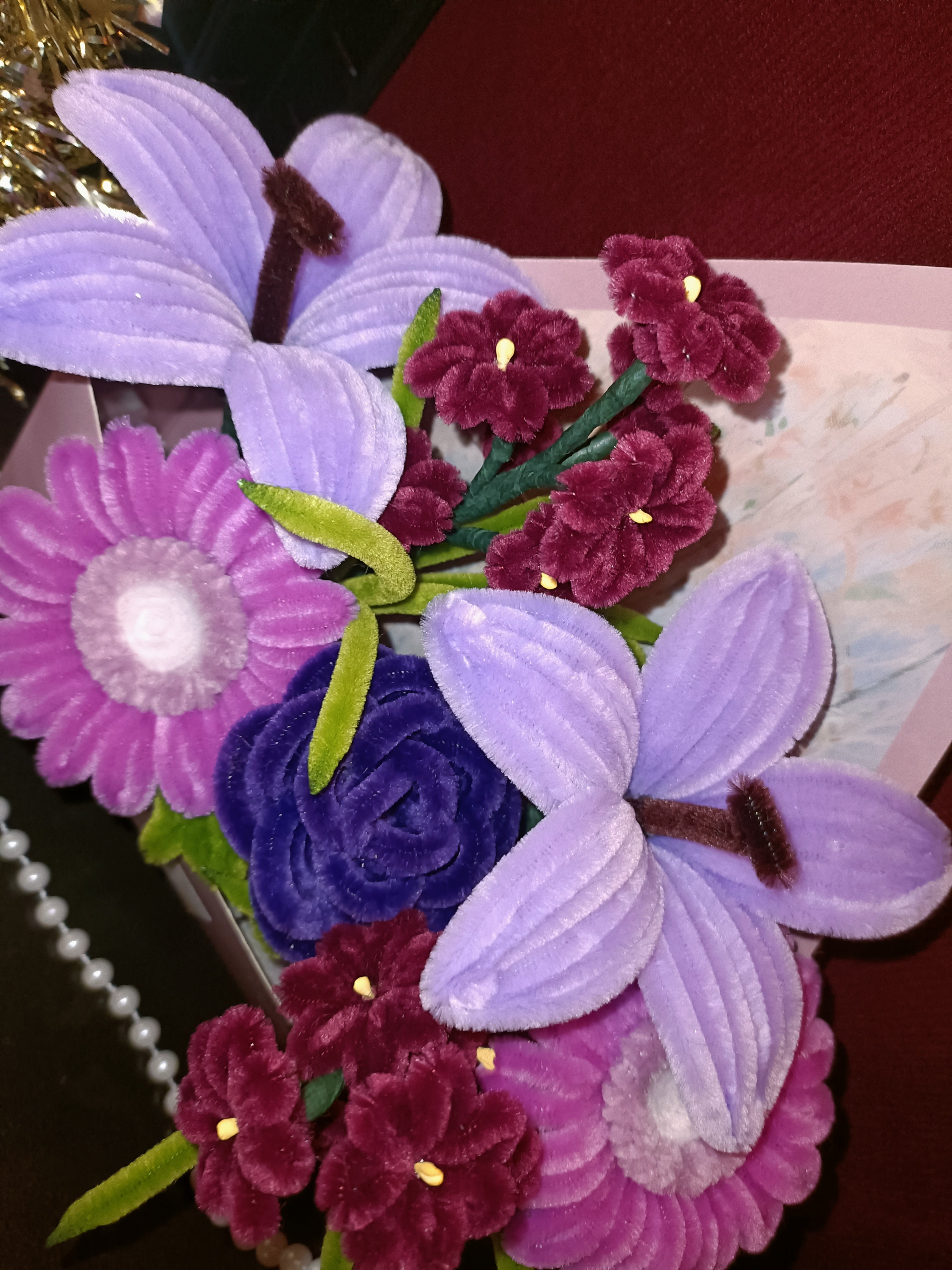 Enveloppe fleurie violette